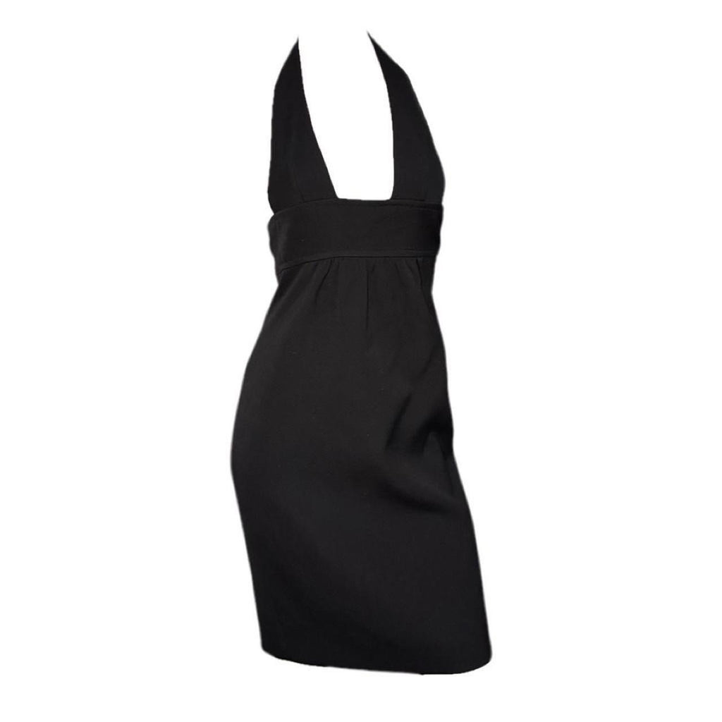 Vintage Dsquared2 Black Plunge Midi Dress