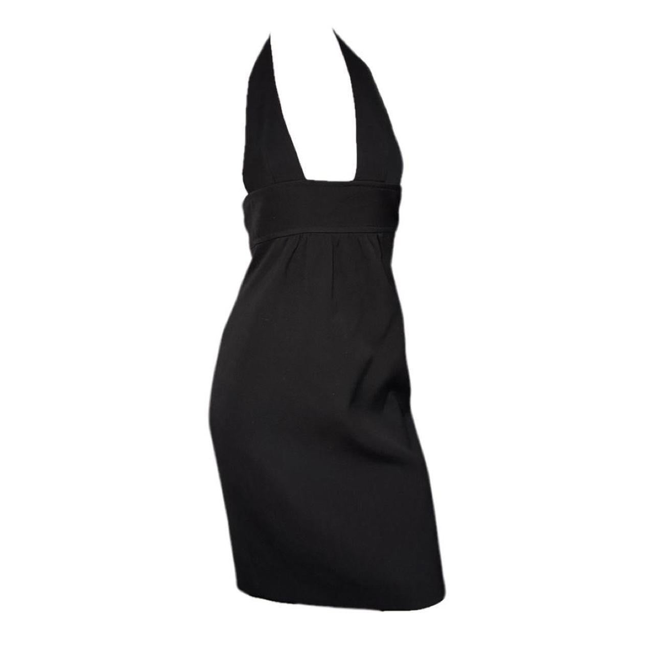 Vintage Dsquared2 Black Plunge Midi Dress