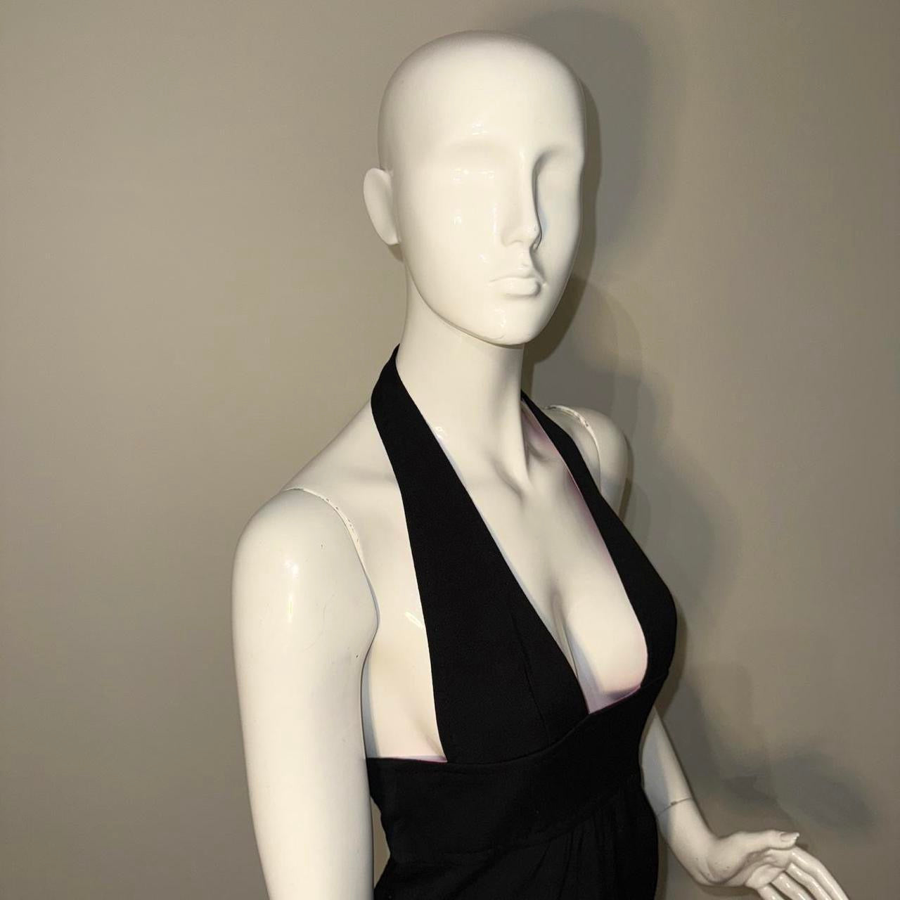 Vintage Dsquared2 Black Plunge Midi Dress