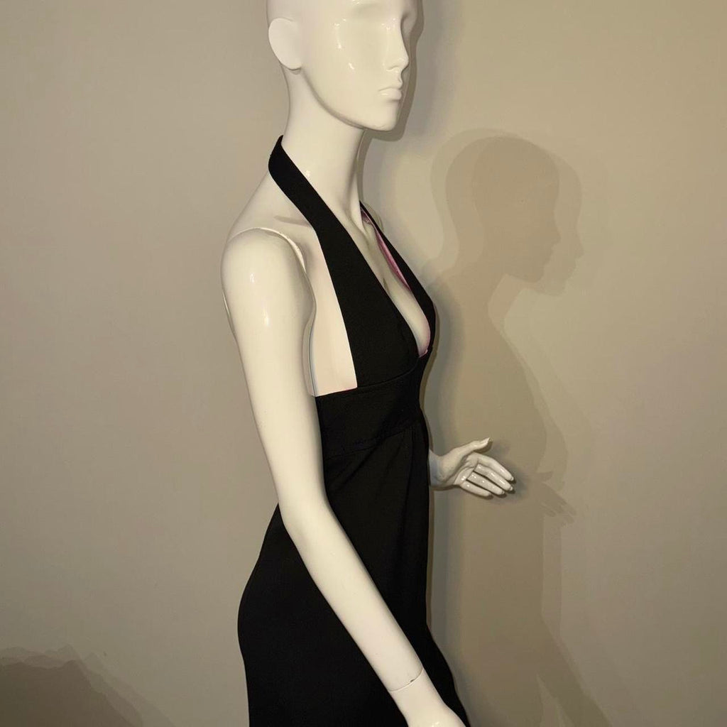 Vintage Dsquared2 Black Plunge Midi Dress