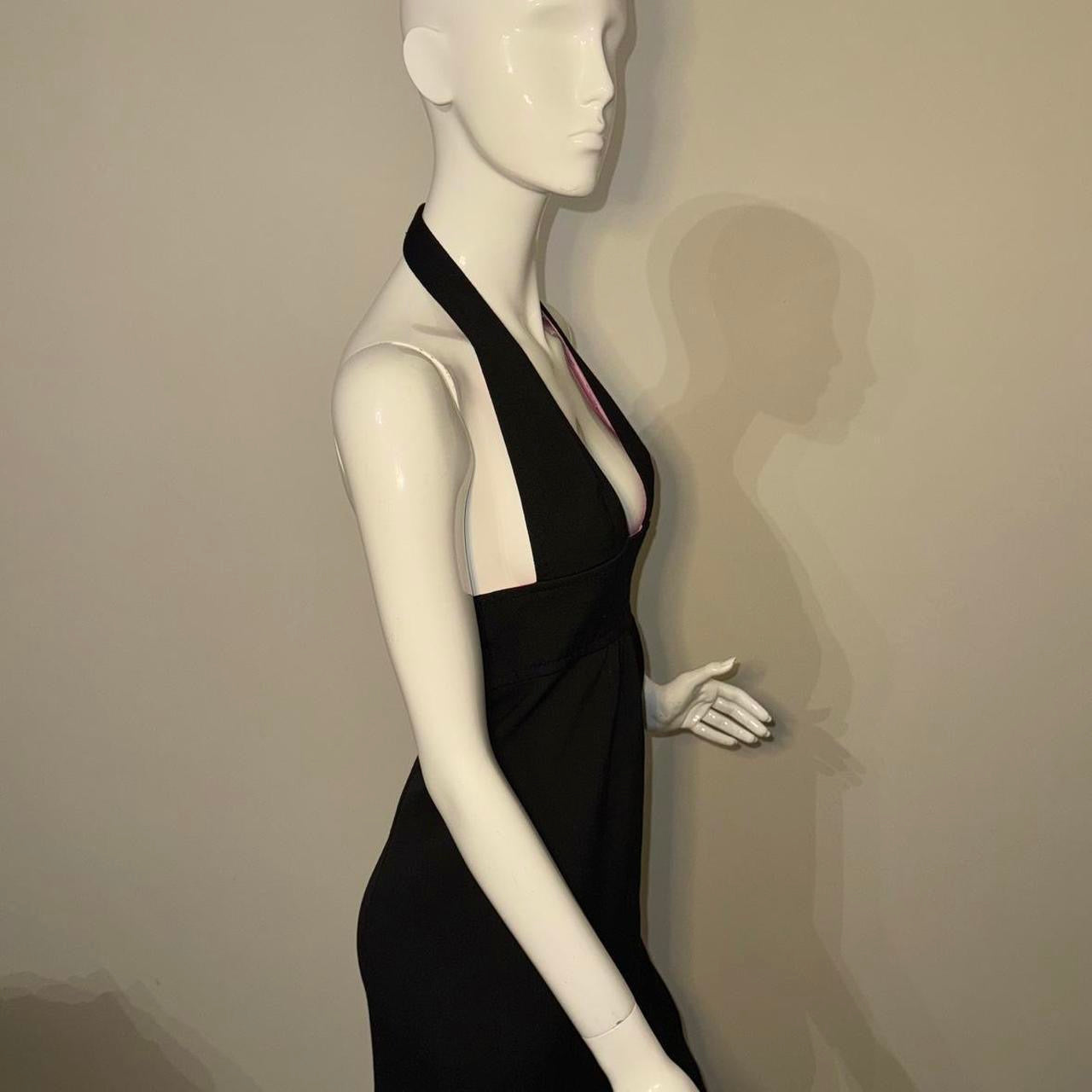 Vintage Dsquared2 Black Plunge Midi Dress