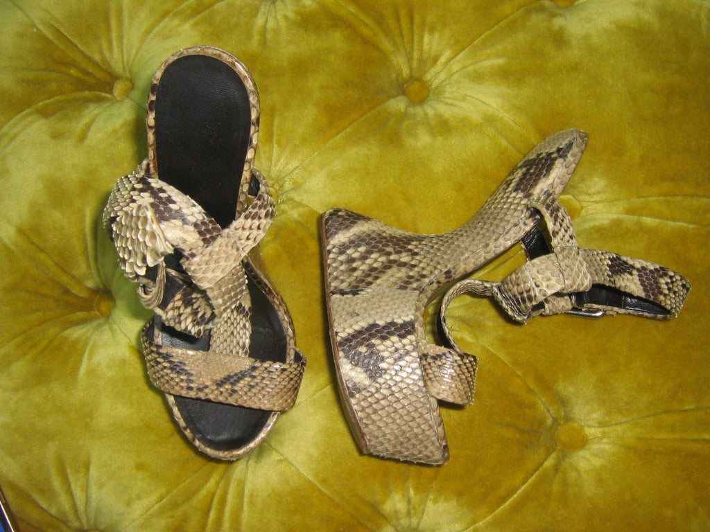 Vintage Giuseppe Zanotti Snakeskin Heelless Sandals