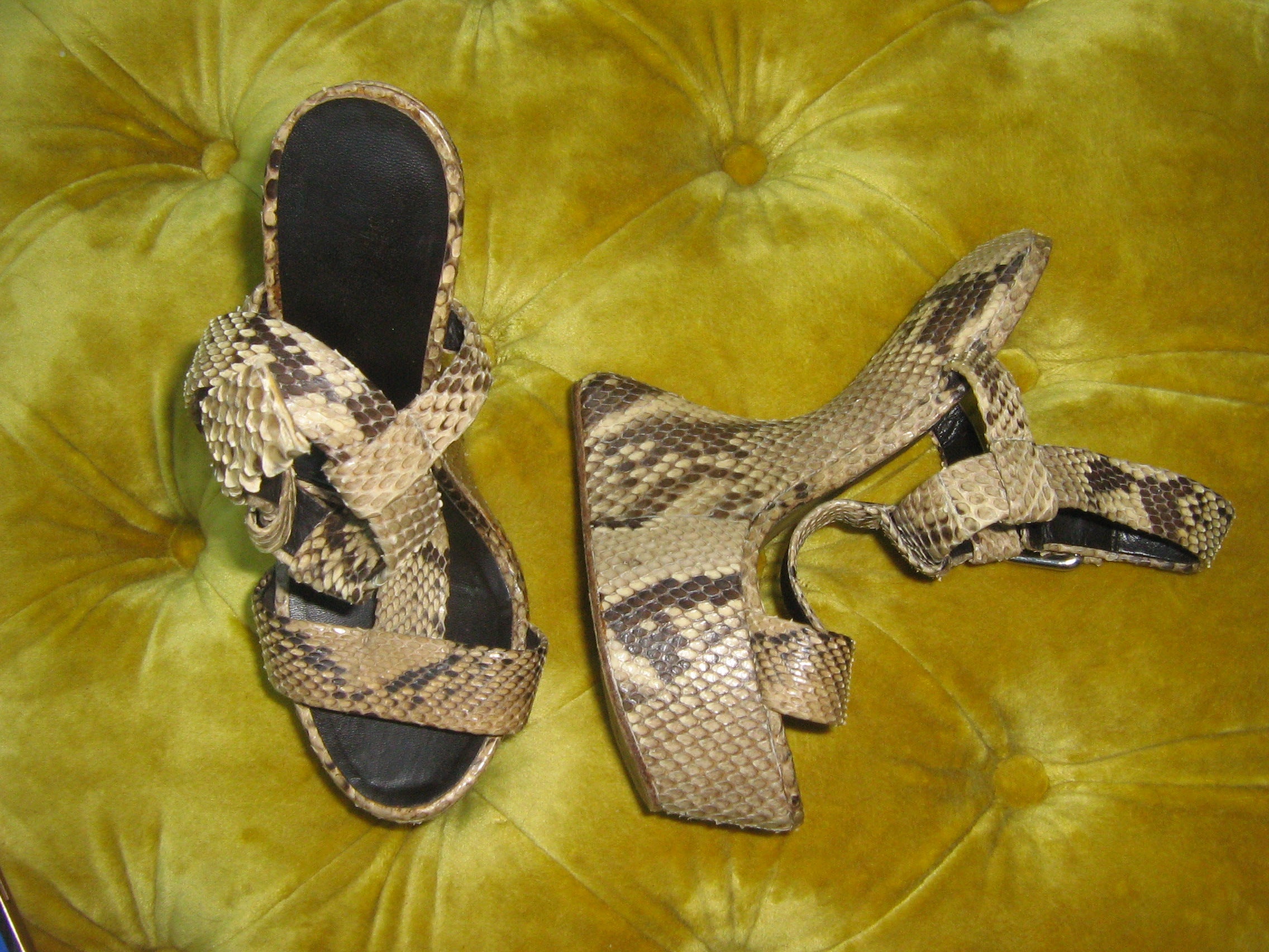 Vintage Giuseppe Zanotti Snakeskin Heelless Sandals