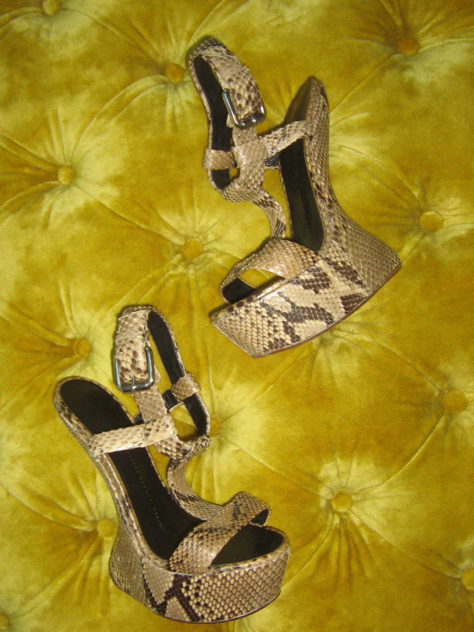 Vintage Giuseppe Zanotti Snakeskin Heelless Sandals