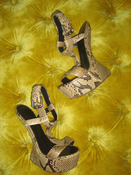 Vintage Giuseppe Zanotti Snakeskin Heelless Sandals