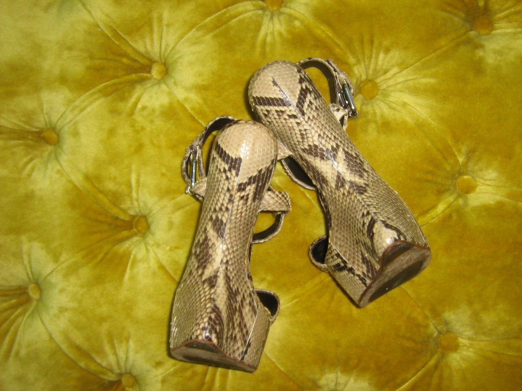 Vintage Giuseppe Zanotti Snakeskin Heelless Sandals