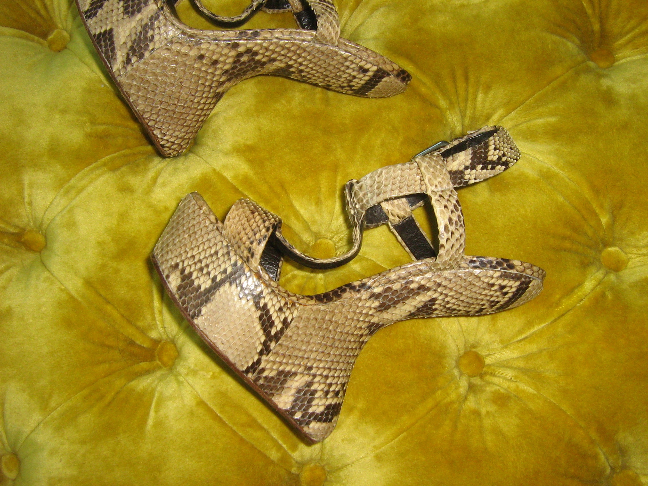 Vintage Giuseppe Zanotti Snakeskin Heelless Sandals