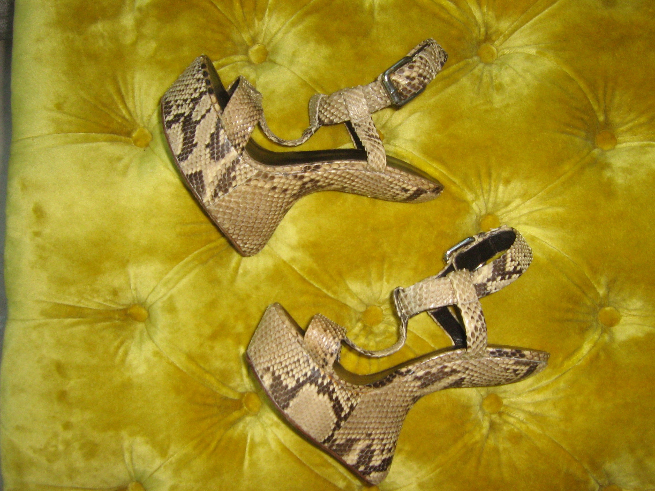 Vintage Giuseppe Zanotti Snakeskin Heelless Sandals