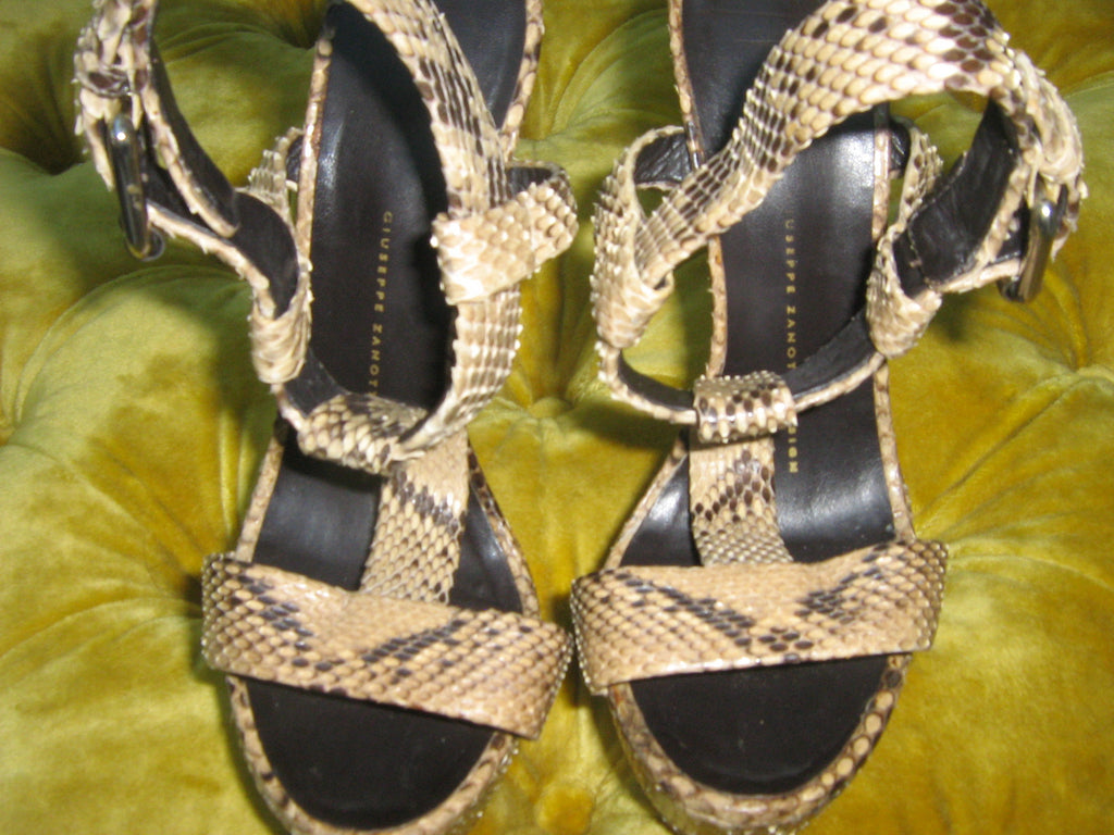Vintage Giuseppe Zanotti Snakeskin Heelless Sandals