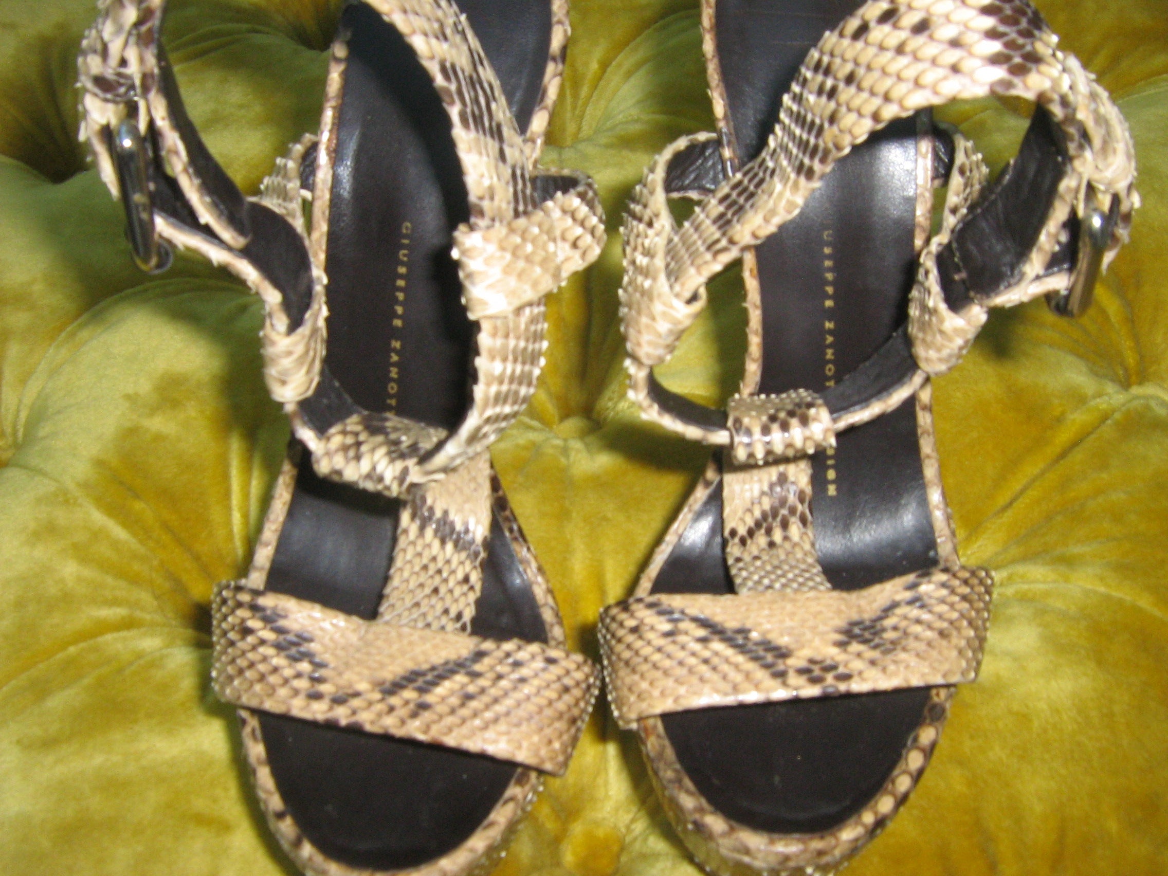 Vintage Giuseppe Zanotti Snakeskin Heelless Sandals
