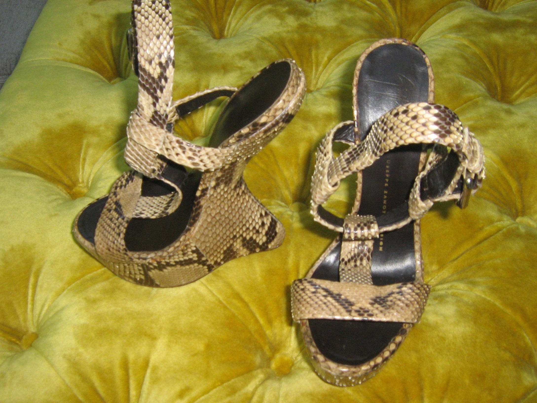 Vintage Giuseppe Zanotti Snakeskin Heelless Sandals