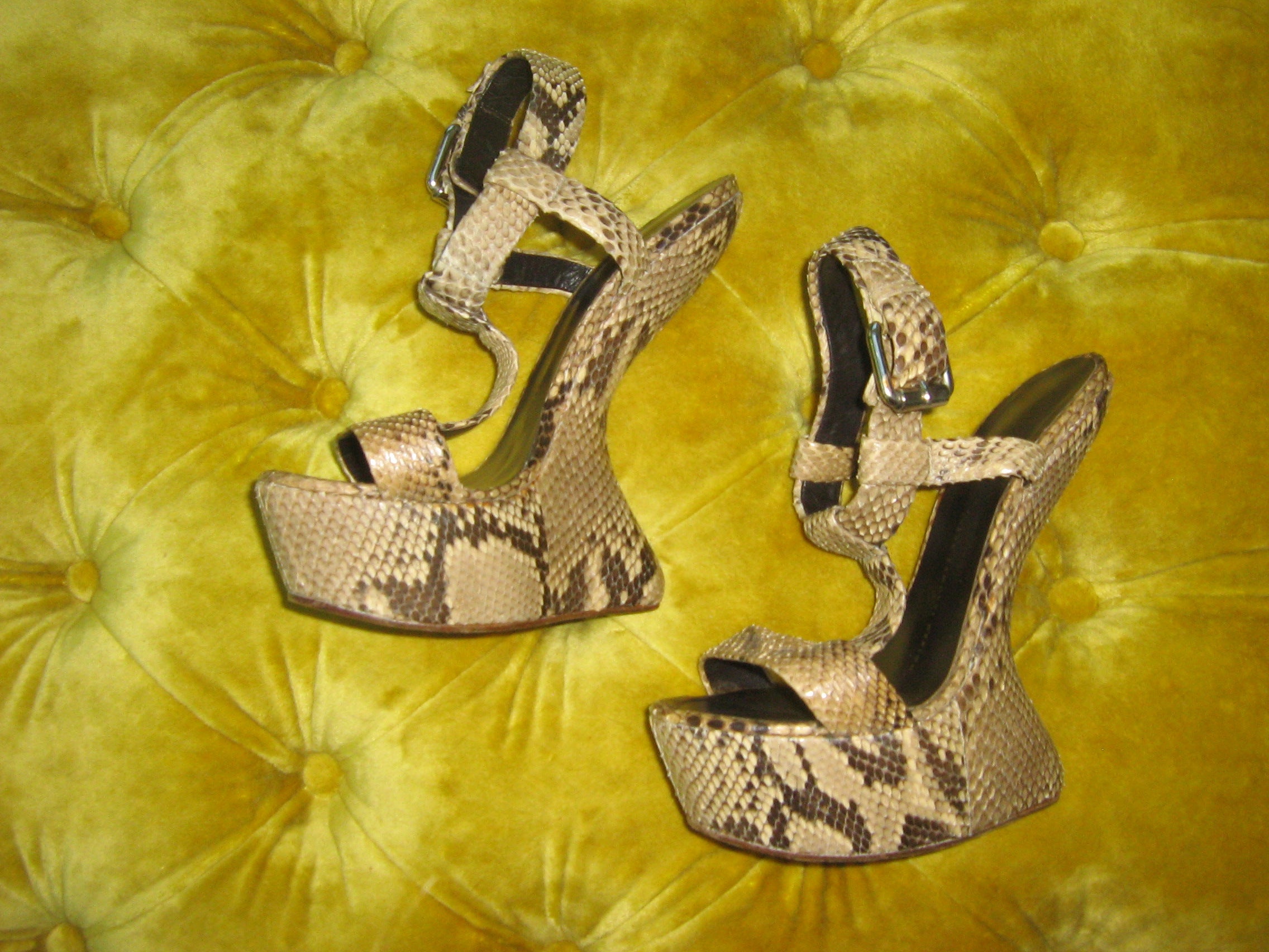 Vintage Giuseppe Zanotti Snakeskin Heelless Sandals