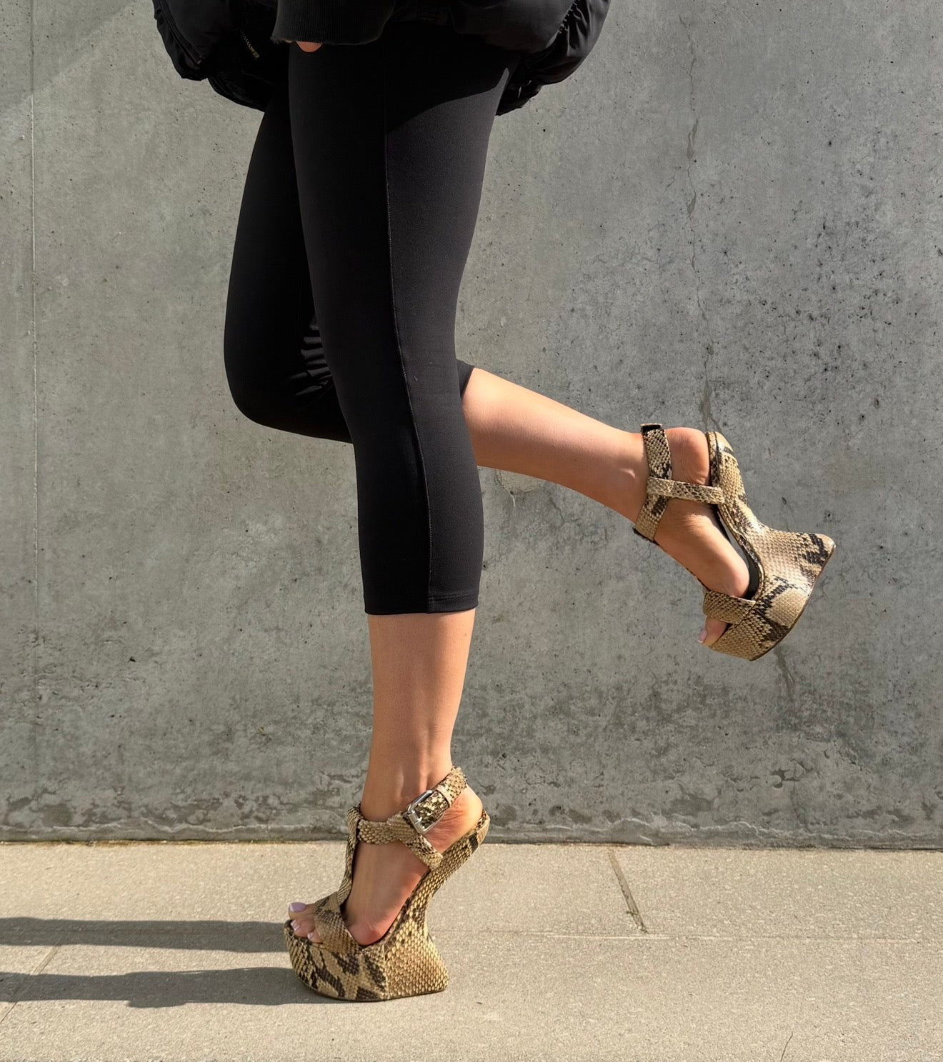 Vintage Giuseppe Zanotti Snakeskin Heelless Sandals