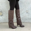 Roberto Cavalli Cuffed Knee High Leather Stiletto Boots