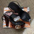 Gucci Tortoise Shell & Black Patent Platform Heels