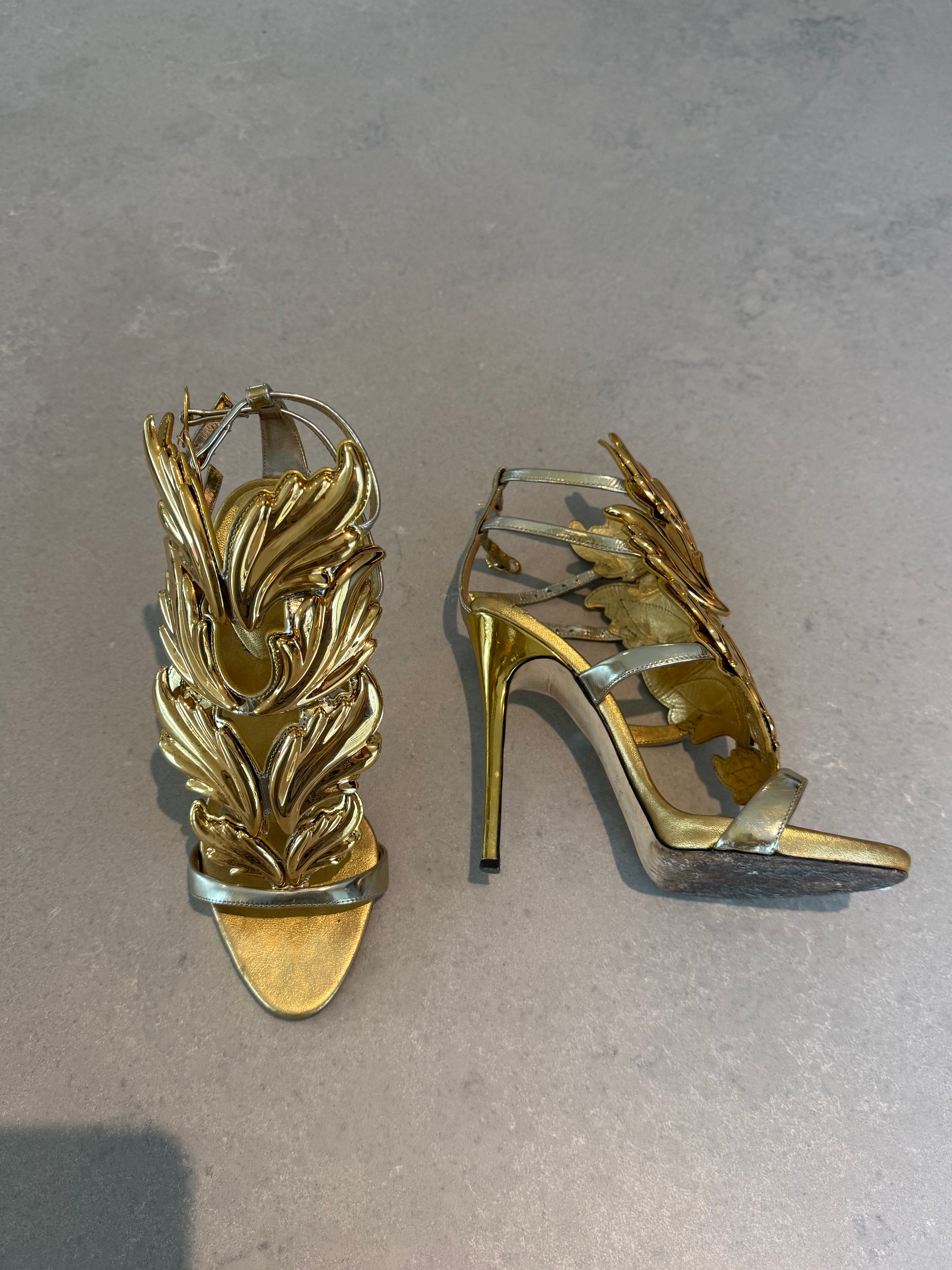 Giuseppe Zanotti Gold Cruel Summer Heels