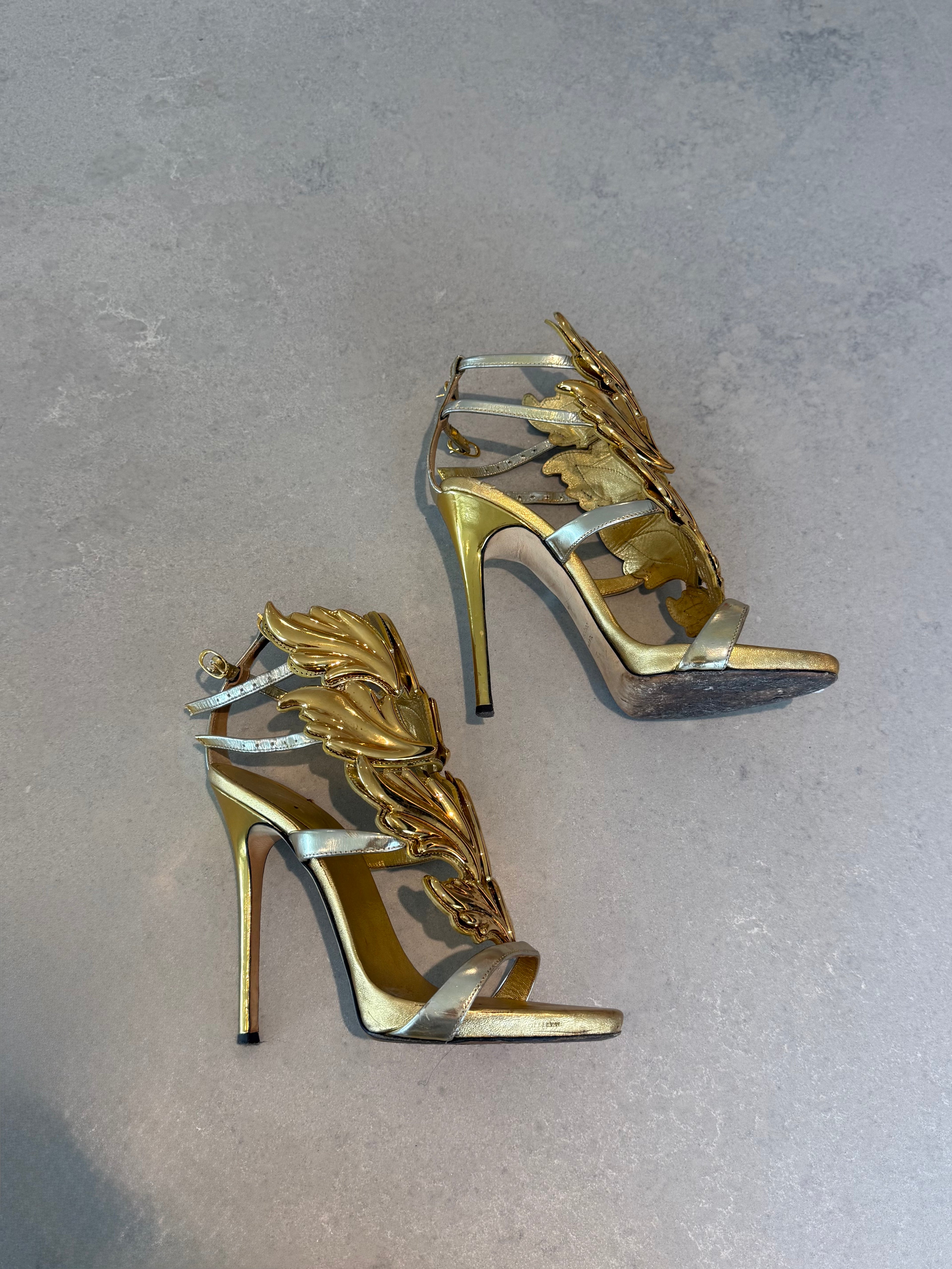 Giuseppe Zanotti Gold Cruel Summer Heels
