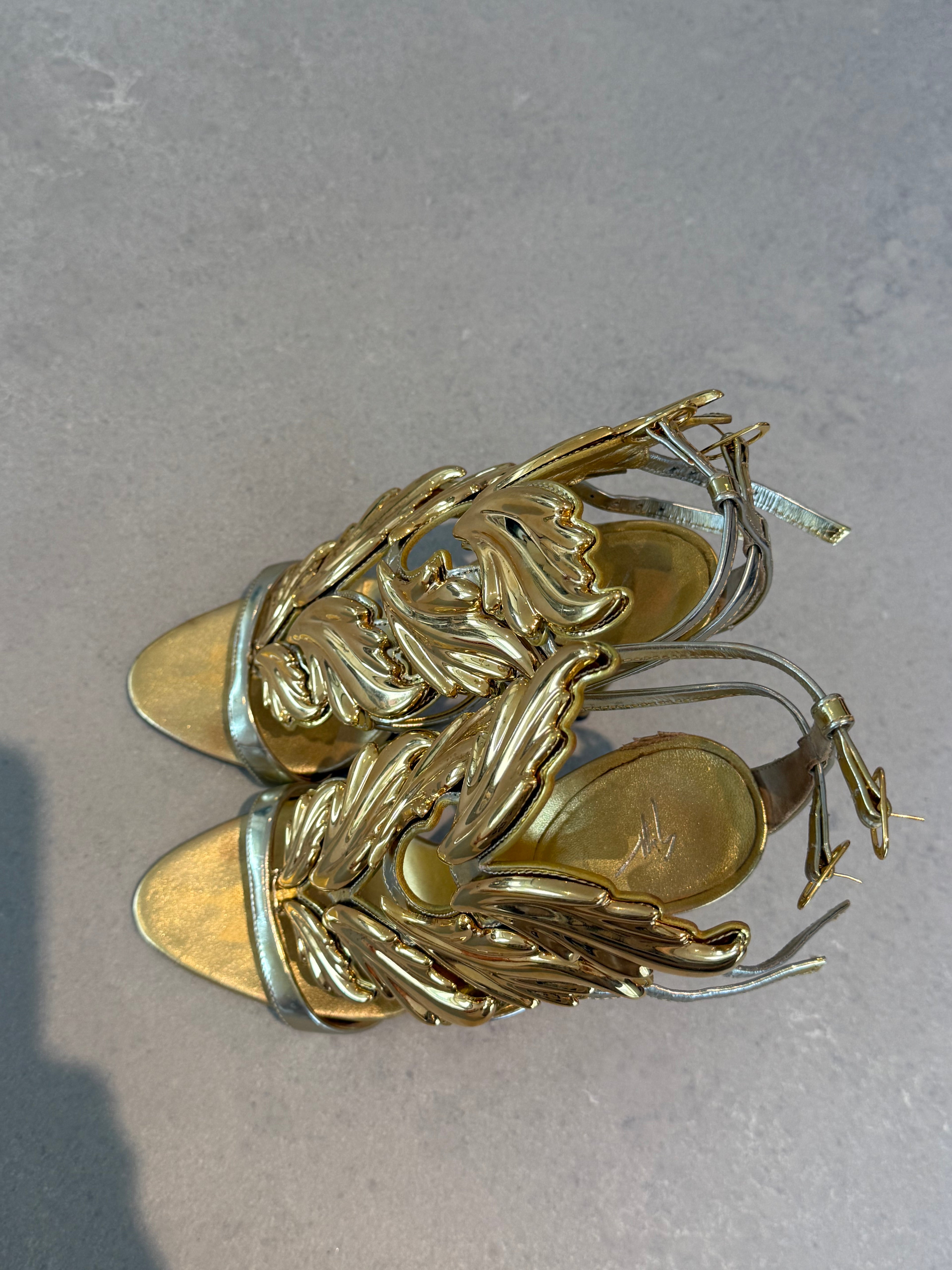 Giuseppe Zanotti Gold Cruel Summer Heels