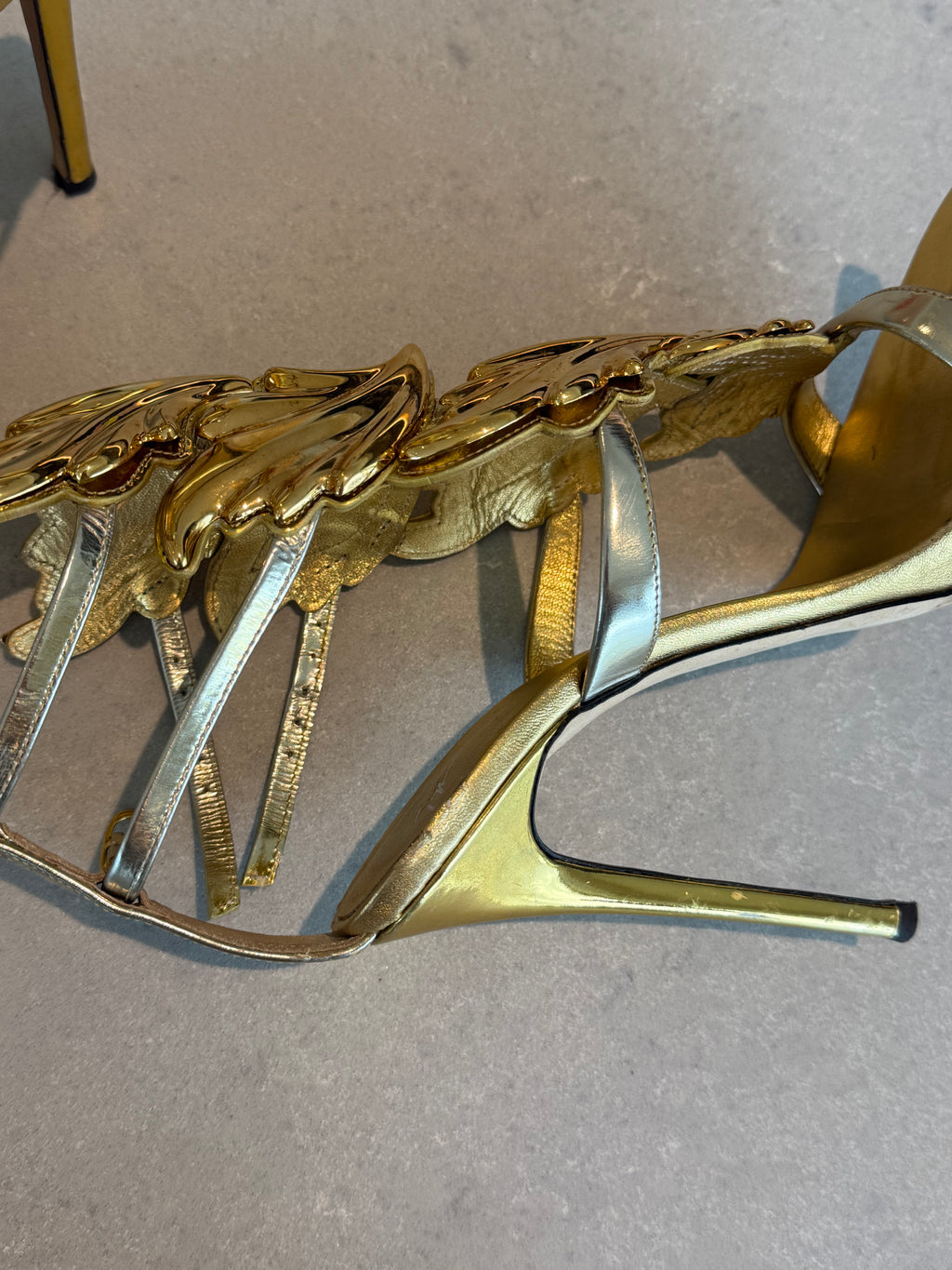 Giuseppe Zanotti Gold Cruel Summer Heels