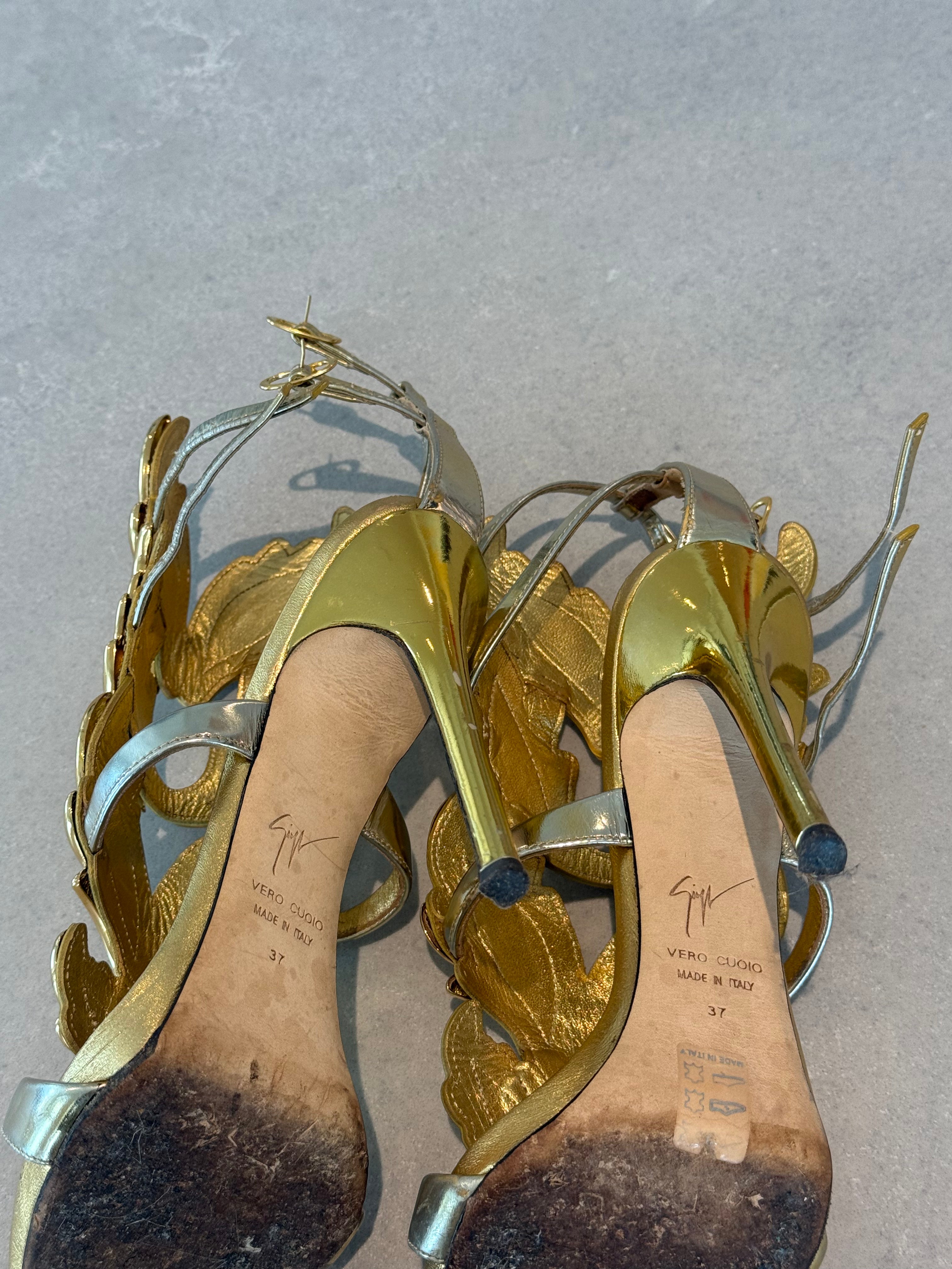 Giuseppe Zanotti Gold Cruel Summer Heels