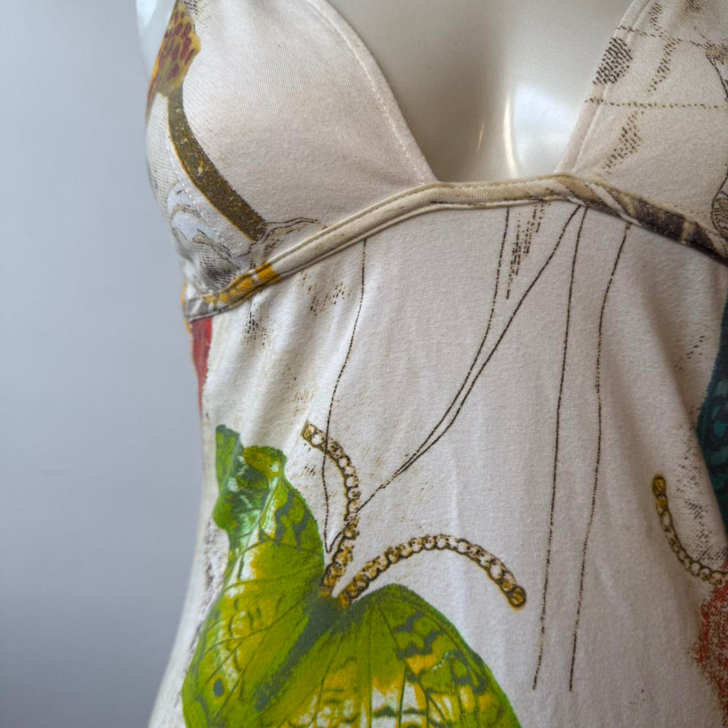 Roberto Cavalli Butterfly Print Midi Dress