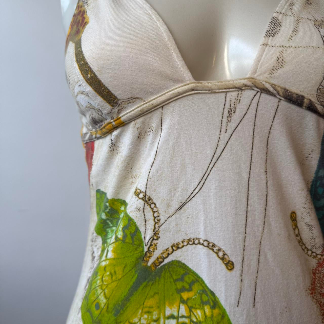 Roberto Cavalli Butterfly Print Midi Dress
