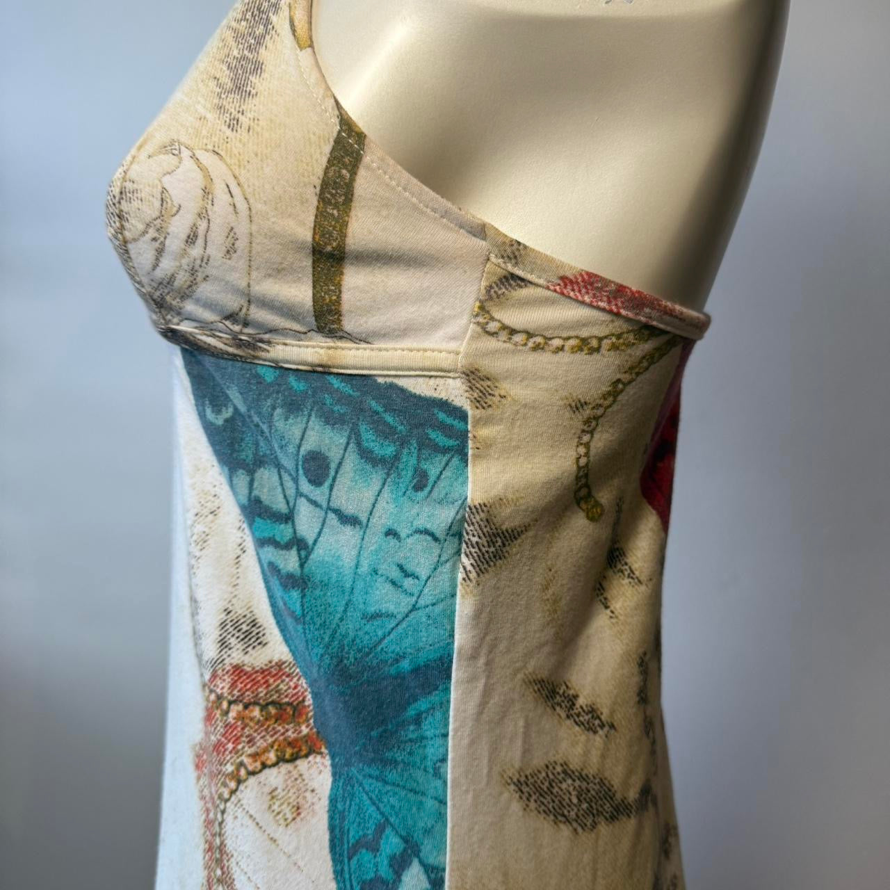 Roberto Cavalli Butterfly Print Midi Dress