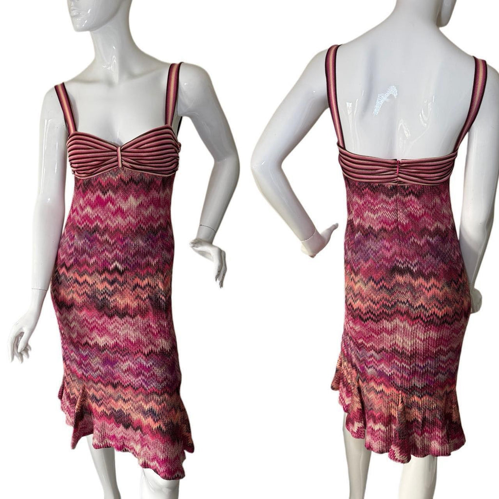 Vintage Missoni Pink Knit Midi Dress