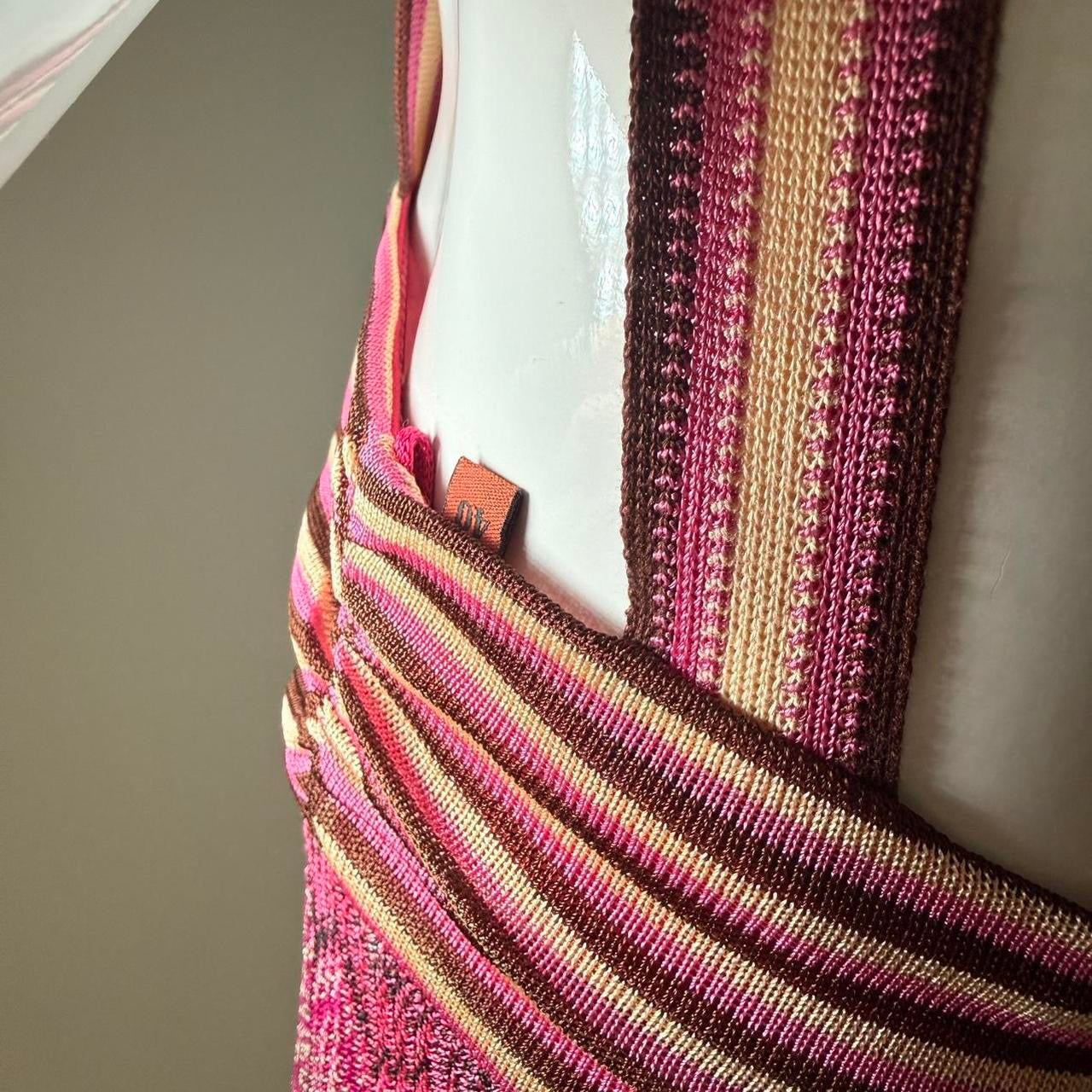 Vintage Missoni Pink Knit Midi Dress