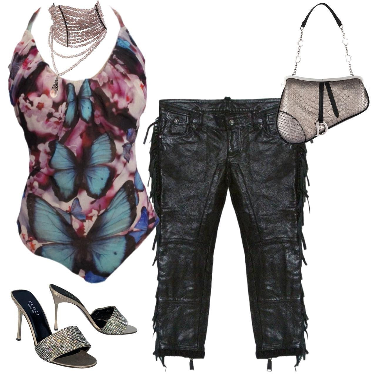 Jean Paul Gaultier Mesh Butterfly Bodysuit Swimsuit