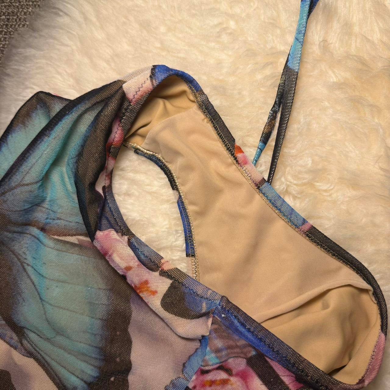 Jean Paul Gaultier Mesh Butterfly Bodysuit Swimsuit