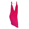 Dsquared2 Hot Pink Drawstring Plunge Midi Dress
